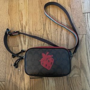 Coach signature strawberry crossbody